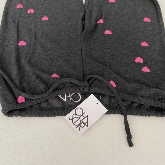 Chaser CW7472 Jogger Pink Tiny Hearts Sweatpants - Picture 2 of 3